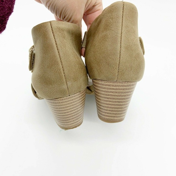 Naturalizer Daya Cutout Ankle Boots Open Toe Tan - Picture 4 of 9